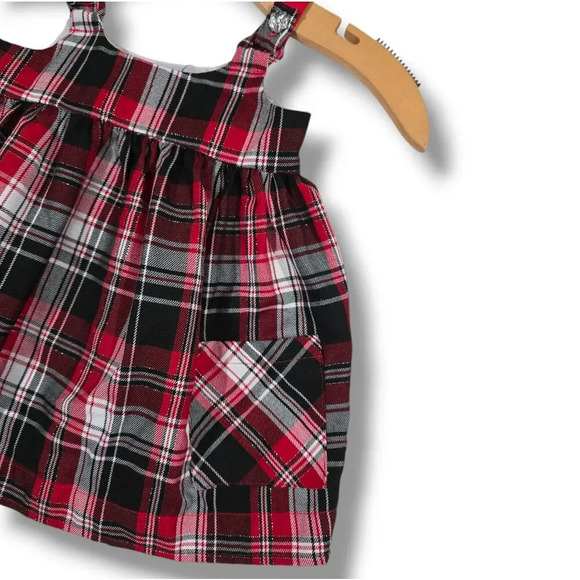 Bonnie Baby by Bonnie Jean Red Metallic Plaid Dress – Baby Girl 12M Holiday dres - Picture 3 of 7